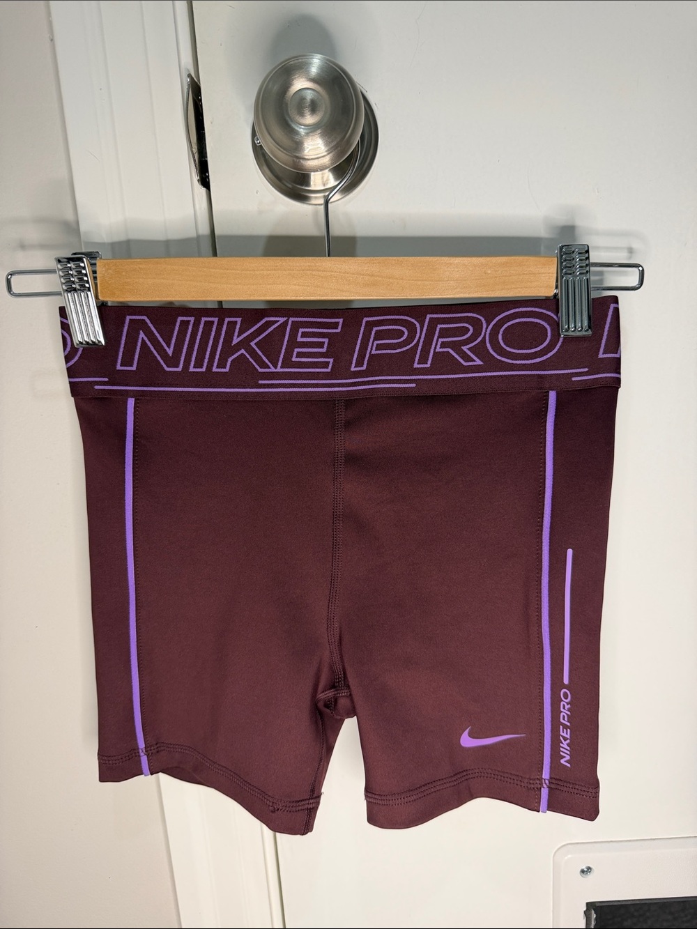Nike Burgundy training Shorts with Lavender Accents